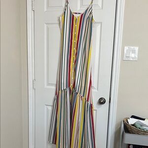 Main Strip Multicolor Striped Maxi Dress